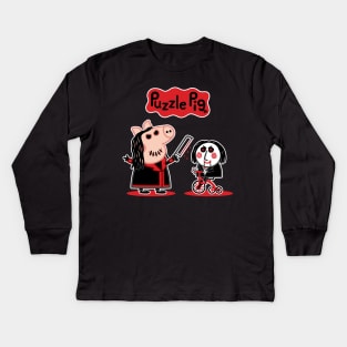 Puzzle Pig Kids Long Sleeve T-Shirt